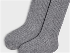 Nname It dark grey melange strømpebukser (2-pak)